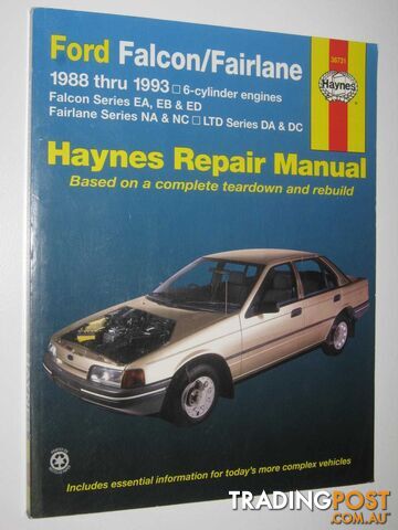 Ford Falcon and Fairlane 1988 thru 1993 Automotive Repair Manual  - Haynes John H. & Killingsworth, Jeff & Ahlstrand, Alan - 2001