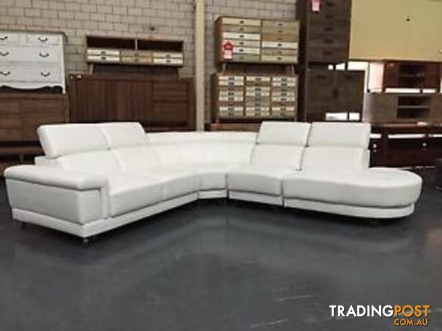 PEARL - leather lounge, white