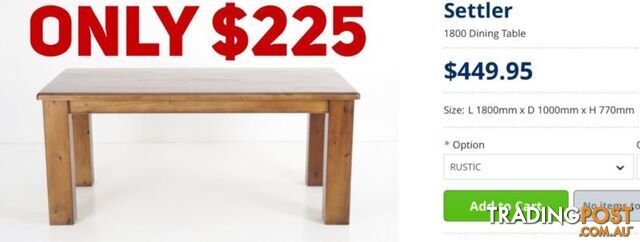 FACTORY SECOND DINING TABLES - up to 90% OFF RRP - photo 5 of 10