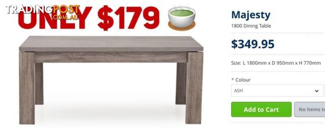 FACTORY SECOND DINING TABLES - up to 90% OFF RRP - photo 2 of 10