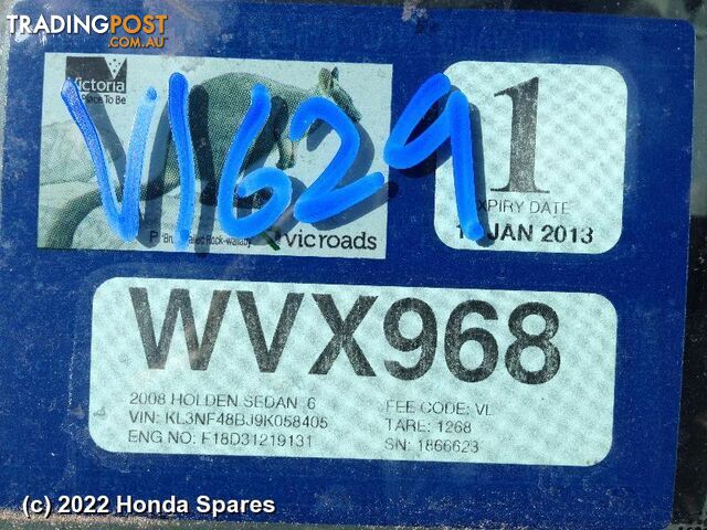 2008 HOLDEN - VIVA Rear Garnish