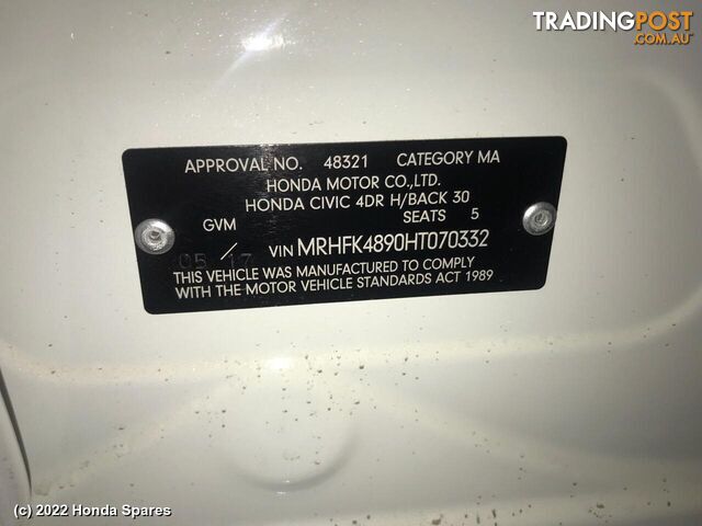 2017 HONDA - CIVIC Heater/Ac Controls
