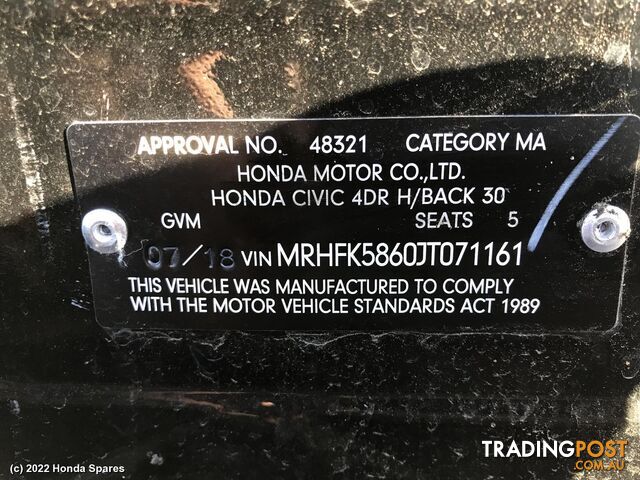2018 HONDA - CIVIC Headrest