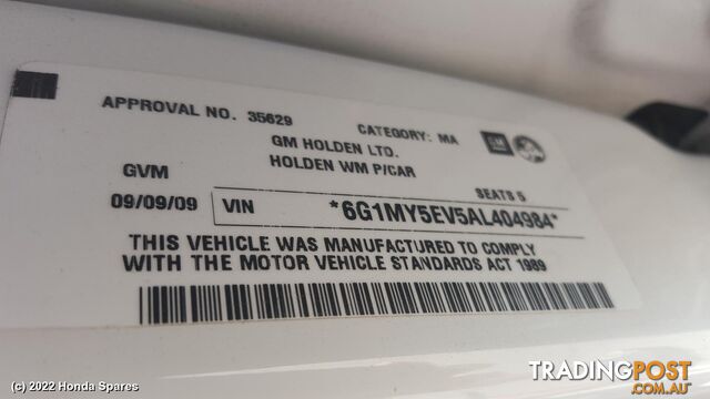 2009 HOLDEN - STATESMAN/CAPRICE Door Trim