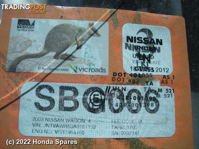 Door/Boot/Gate Lock 2003 NISSAN PATHFINDER