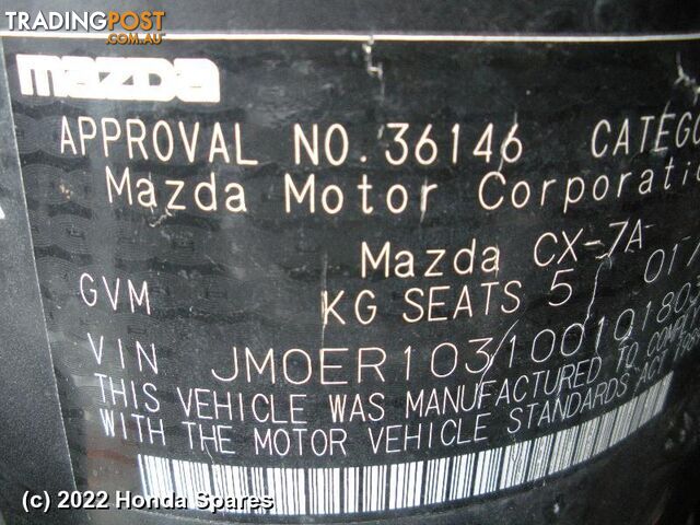 2007 MAZDA - CX7 F/Bar Reinforc/Brack