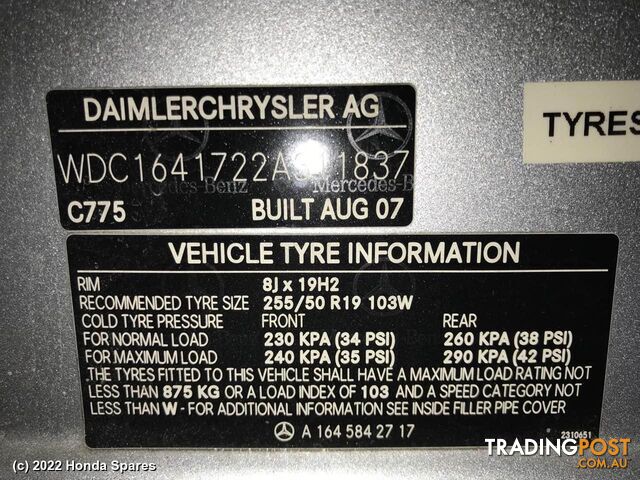 2007 MERCEDES - M CLASS Fuel Injector