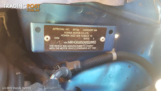 2010 HONDA - JAZZ Glove Box