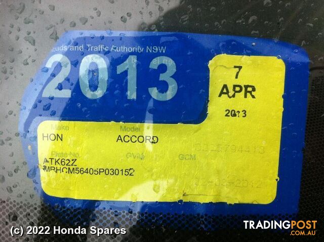2005 HONDA - ACCORD Left Rear Door Window