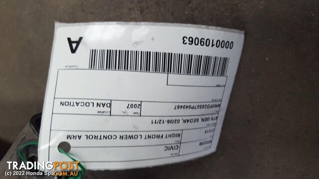 2007 HONDA - CIVIC Right Front Lower Control Arm