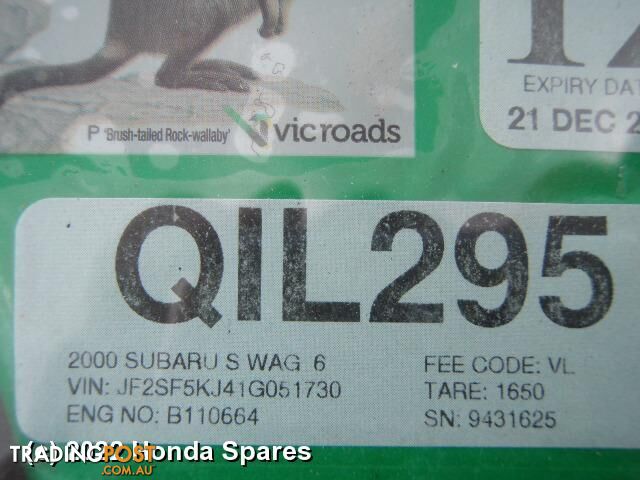 2000 SUBARU - FORESTER Right Front Window Reg/Motor