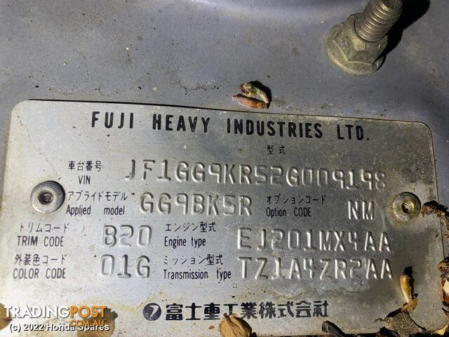 2001 SUBARU - IMPREZA Wiper Motor