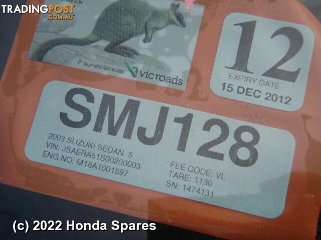 2003 SUZUKI - LIANA Heater/Ac Controls