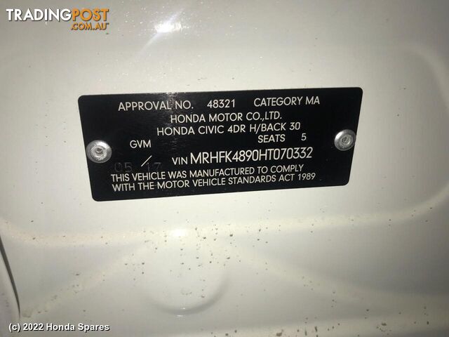 2017 HONDA - CIVIC Power Steer Hose