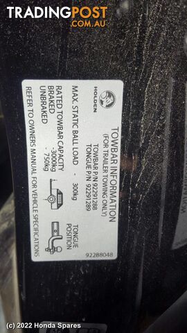 2017 HOLDEN - TRAILBLAZER Right Rear Wnd Reg/Motor