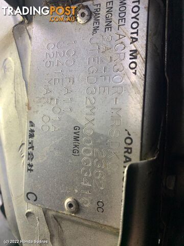 2000 TOYOTA - TARAGO Fuse Box