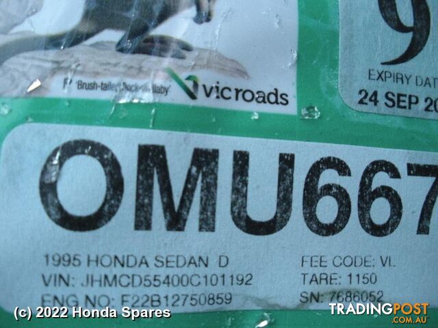 1995 HONDA - ACCORD Right Rear Door Window