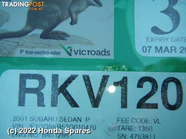 Door/Boot/Gate Lock 2001 SUBARU IMPREZA