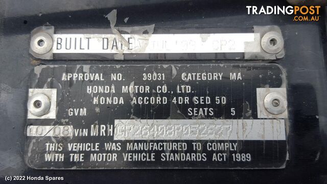2008 HONDA - ACCORD Right Rear 1/4 Door Glass