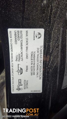 Door/Boot/Gate Lock 2017 HOLDEN TRAILBLAZER