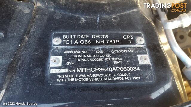 Combination Switch 2010 HONDA ACCORD