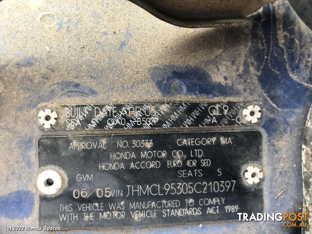 2004 HONDA - ACCORD Left Rear Wnd Reg/Motor