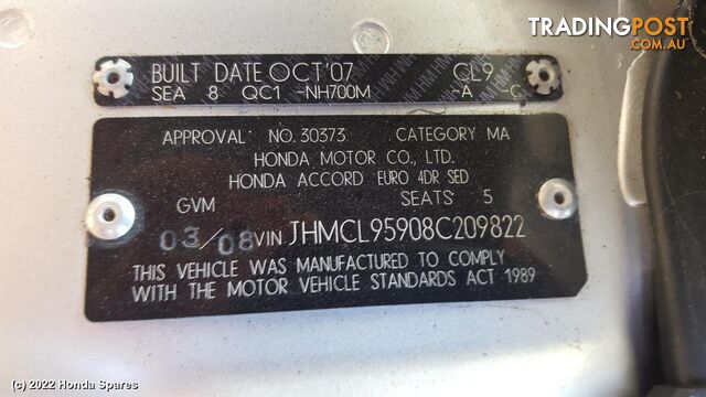 2008 HONDA - ACCORD Headrest