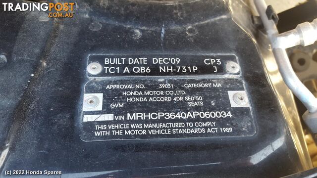 2010 HONDA - ACCORD Wheel Mag