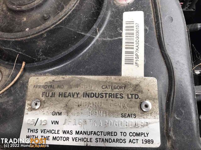 2013 SUBARU - XV Engine
