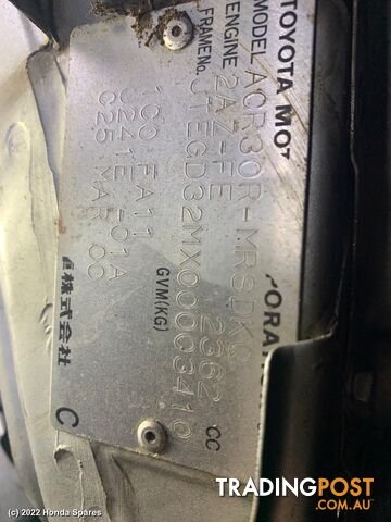Door/Boot/Gate Lock 2000 TOYOTA TARAGO
