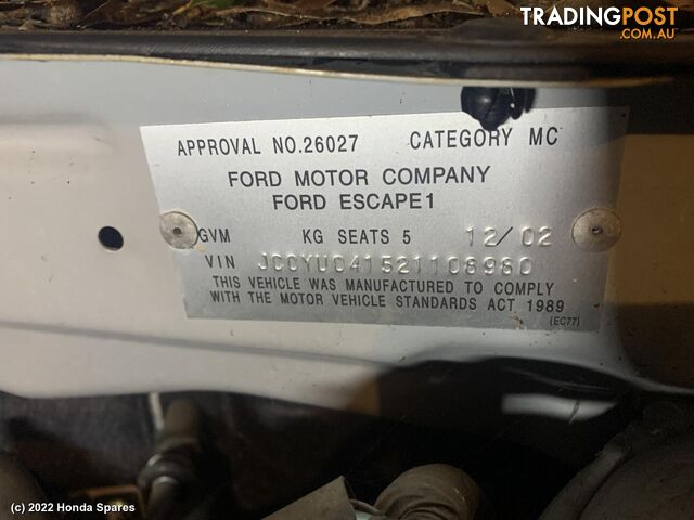 2003 FORD - ESCAPE Gearbox Conversion