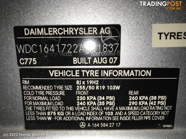 2007 MERCEDES - M CLASS Rear Coil Spring