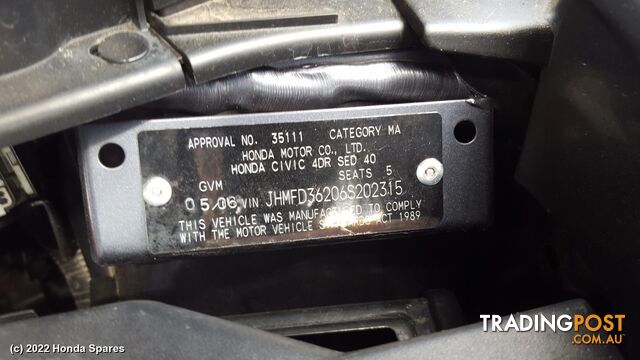 2006 HONDA - CIVIC Pwr Dr Wind Switch - photo 1 of 31