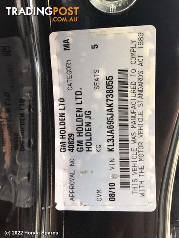 2010 HOLDEN - CRUZE Fuel Injector