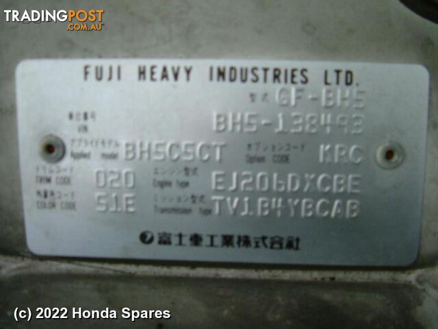 2001 SUBARU - LIBERTY RIGHT_REAR_DOOR_SLIDING