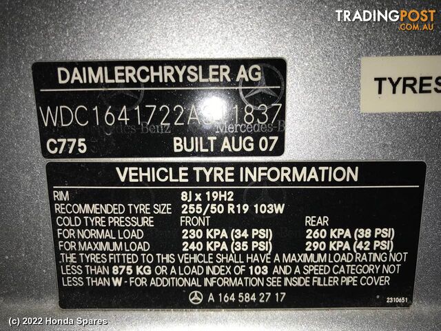 2007 MERCEDES - M CLASS Fuel Tank