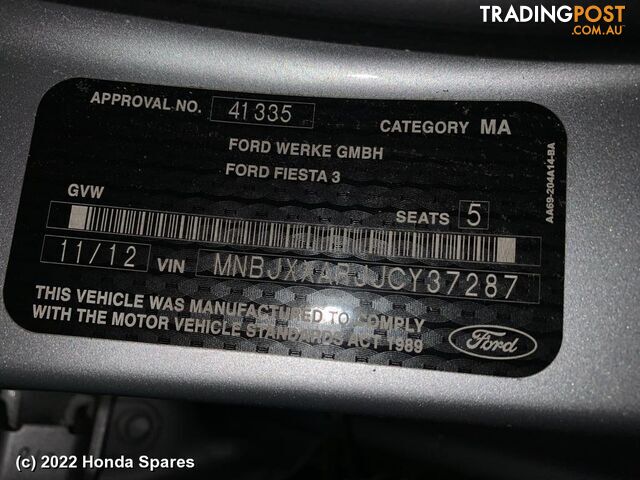 2013 FORD - FIESTA Right Rear Hub Assembly - photo 5 of 8