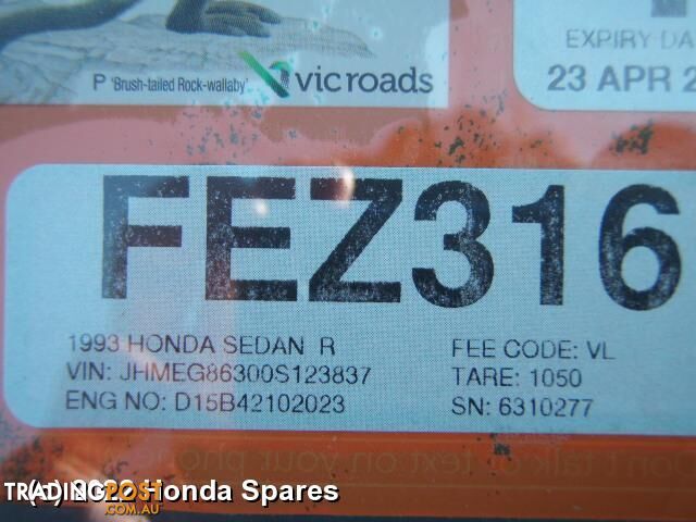 1993 HONDA - CIVIC Alternator