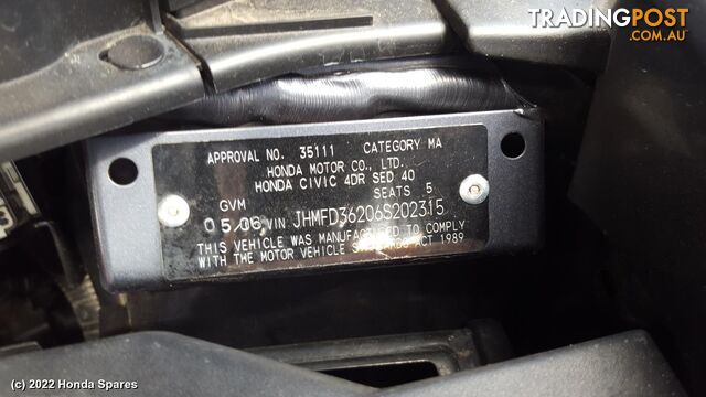 2006 HONDA - CIVIC Right Driveshaft