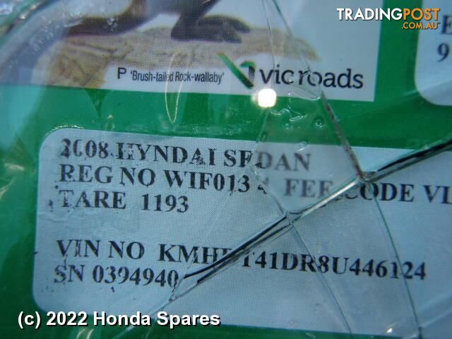 2008 HYUNDAI - ELANTRA Right Rear Door Window