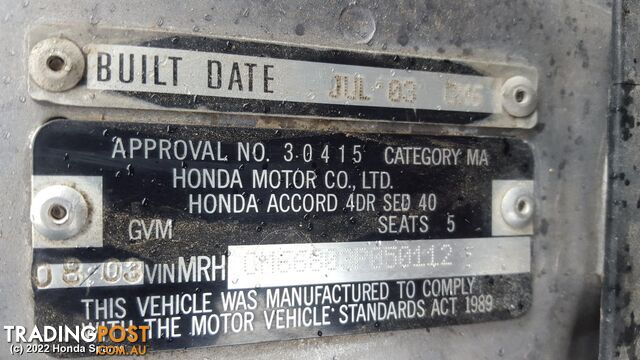 2003 HONDA - ACCORD Radio/Cd/Dvd/Sat/Tv