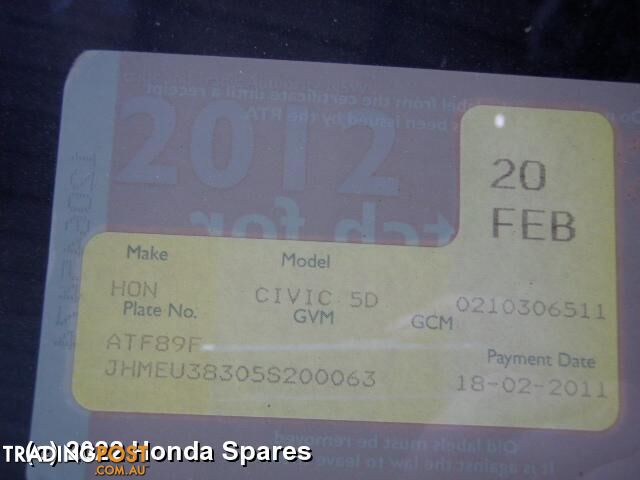 Abs Sensor 2004 HONDA CIVIC
