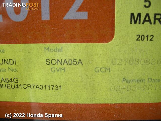 Airbag Module/Sensor 2007 HYUNDAI SONATA