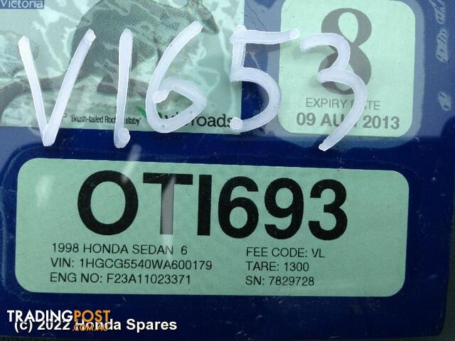 1998 HONDA - ACCORD Right Front Door Window