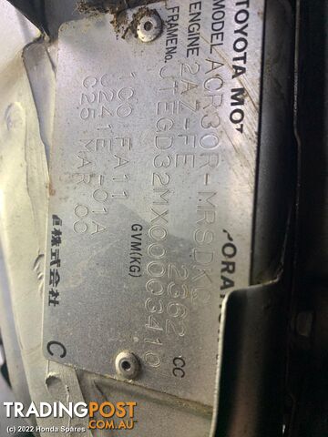 Console 2000 TOYOTA TARAGO