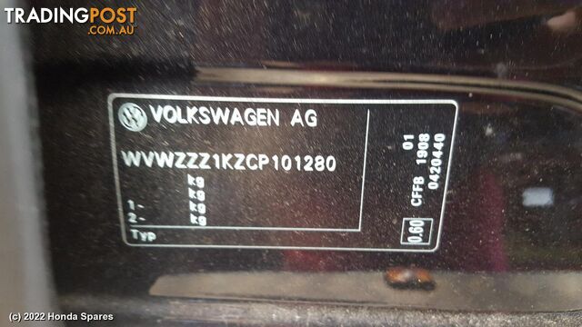Door/Boot/Gate Lock 2012 VOLKSWAGEN GOLF