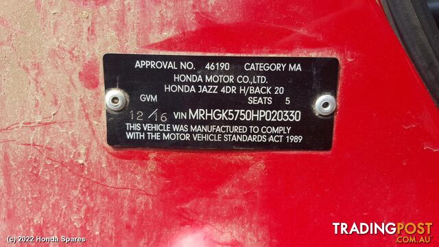 2016 HONDA - JAZZ Master Cylinder