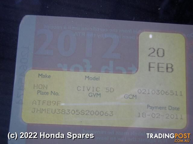 Abs Sensor 2004 HONDA CIVIC