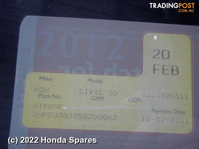 Abs Sensor 2004 HONDA CIVIC