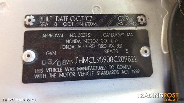 2008 HONDA - ACCORD Pwr Dr Wind Switch